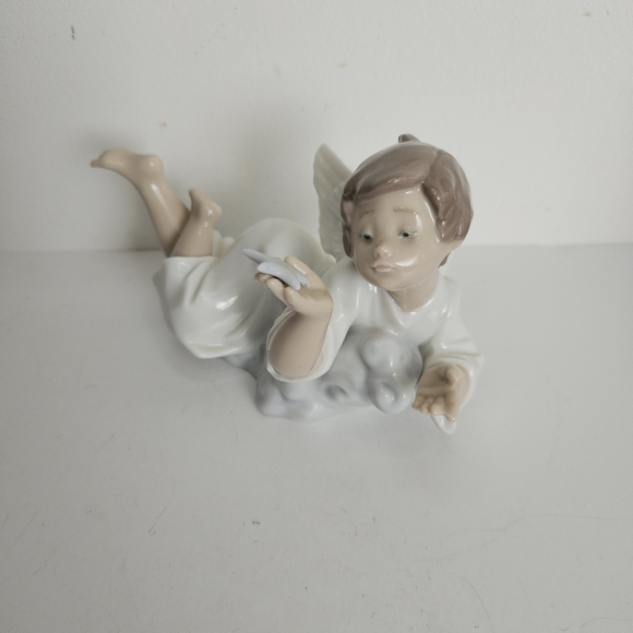 Vintage Lladro #5725 Making a Wish Angel With Star Figurine Glossy 1989 Spain - Picture 2 of 9